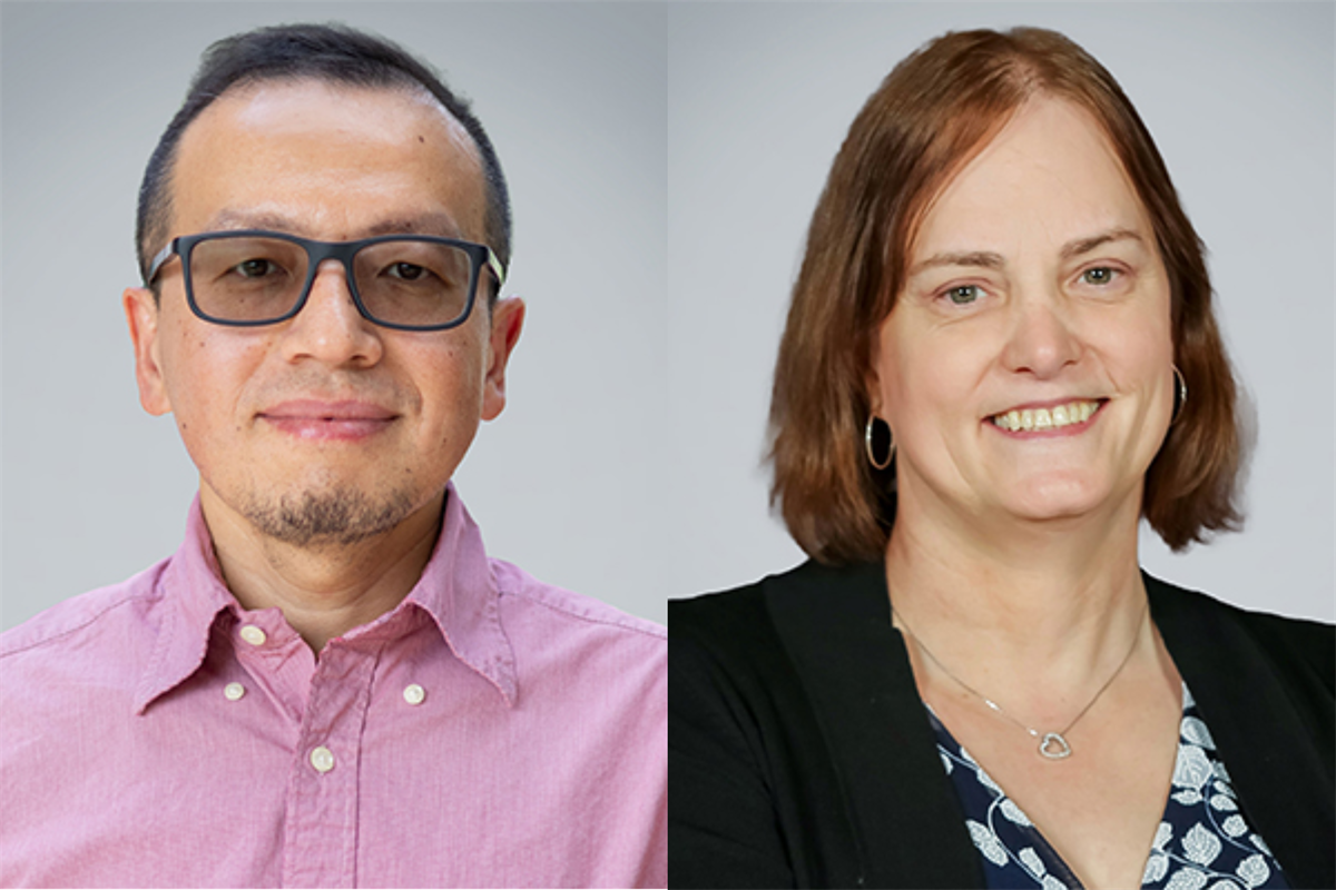 A headshot of a man (left) and a woman (right)